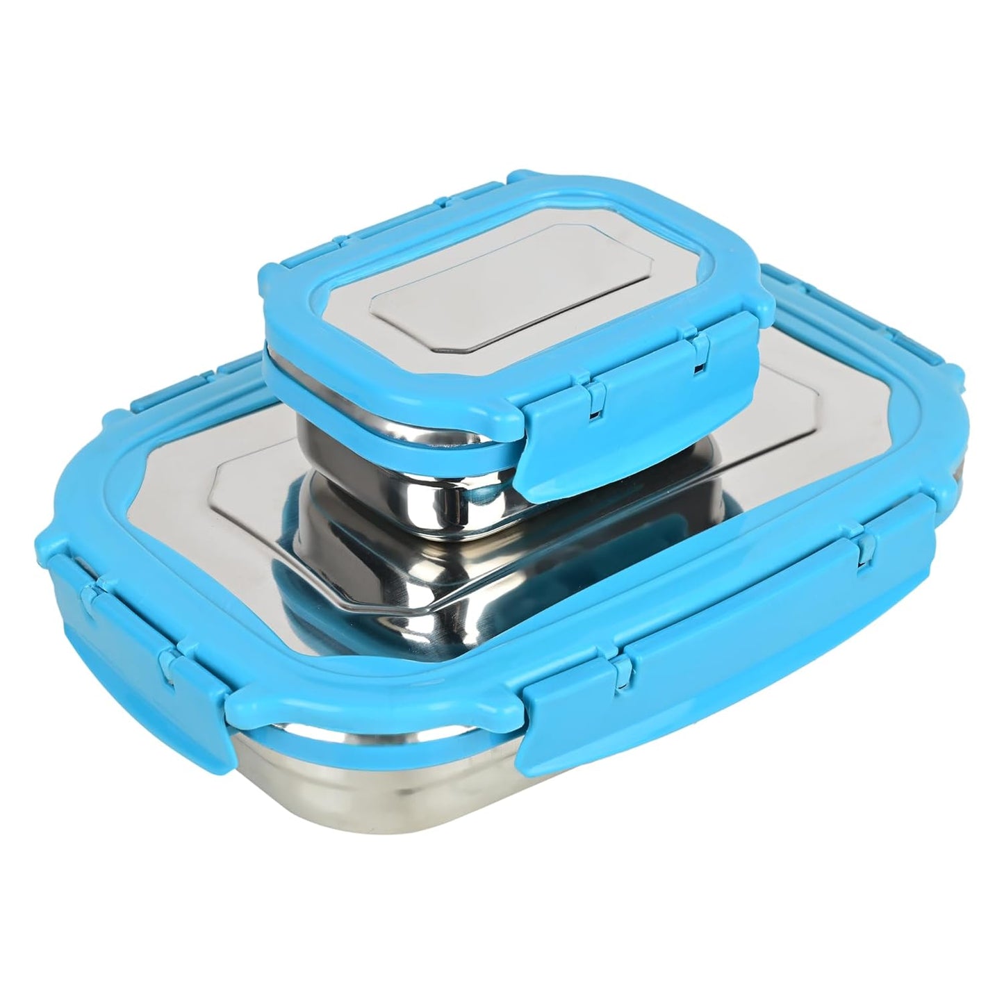 Mumma's LIFE- Stainless Steel Lunch Box Set of 2 (280 ml Each) with Insulated Lunch Bag, Leak Proof Lunch Box for Office & College (Grey)