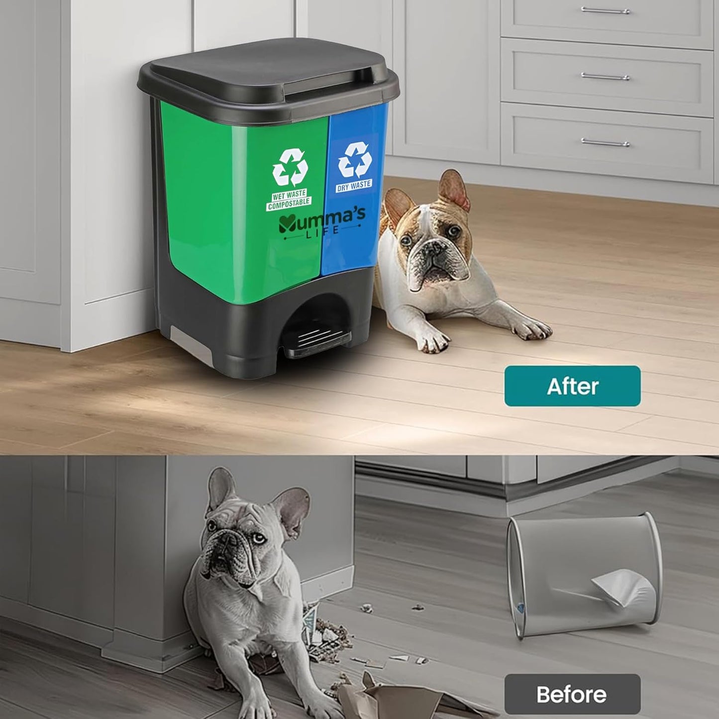 Pedal Dustbin for Wet & Dry Waste – 19L