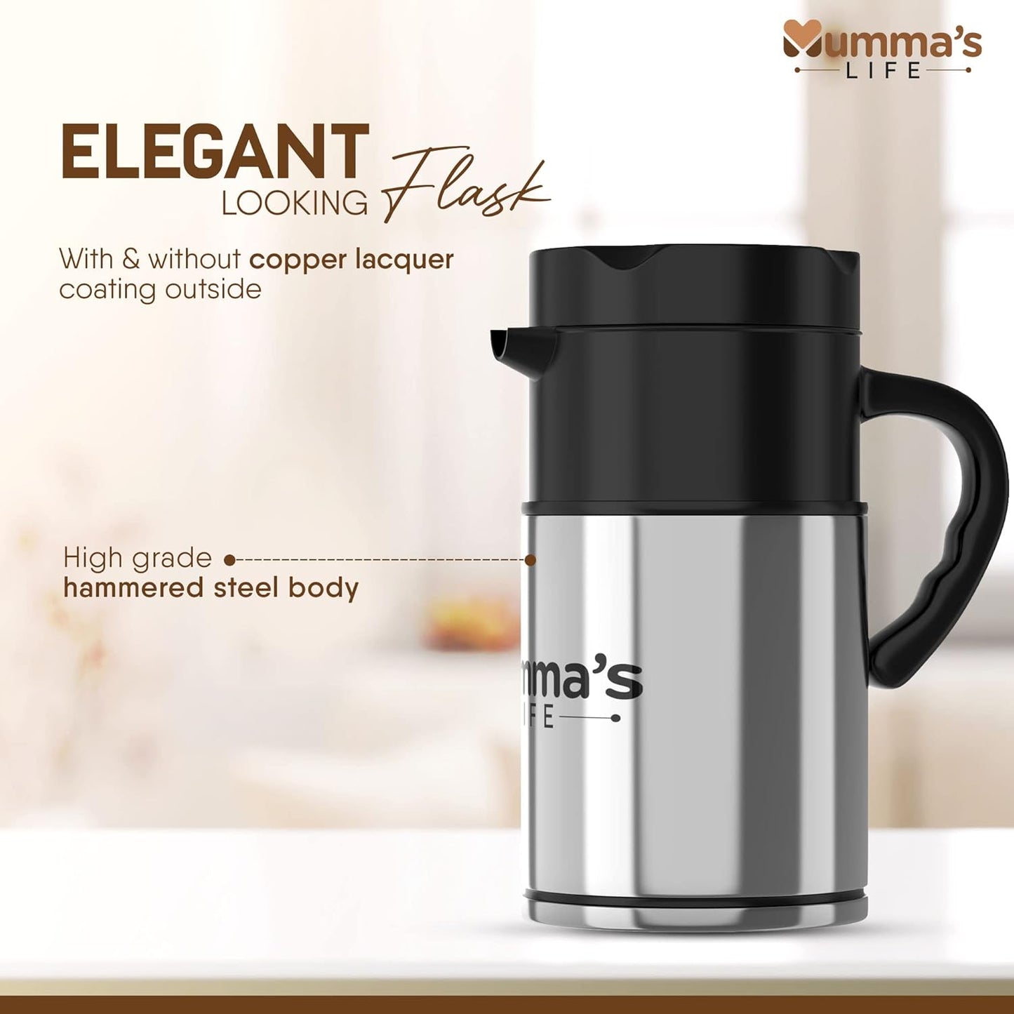 Chrome Finish Stainless Steel Flask