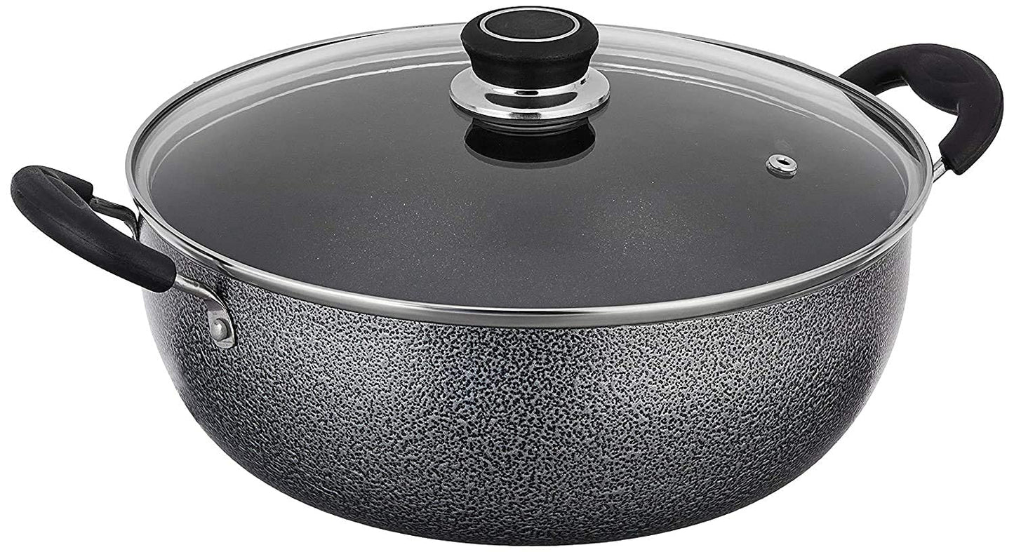 Non Stick Kadhai with Glass Lid 24cm