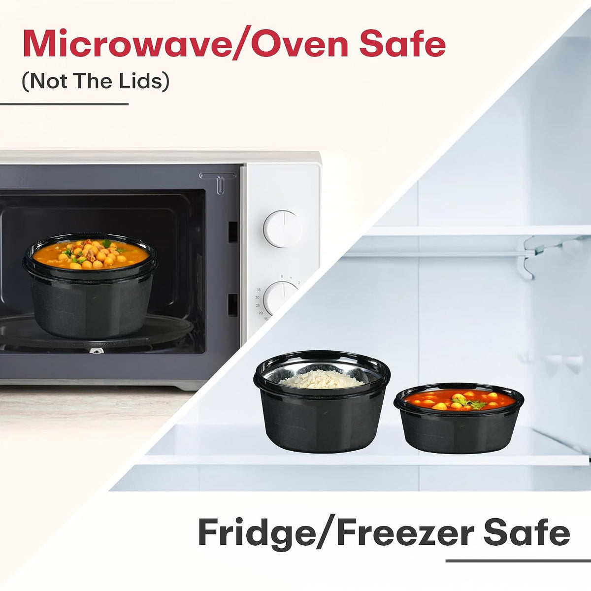 Premium Microwave Safe Lunch Box (Black) Afora