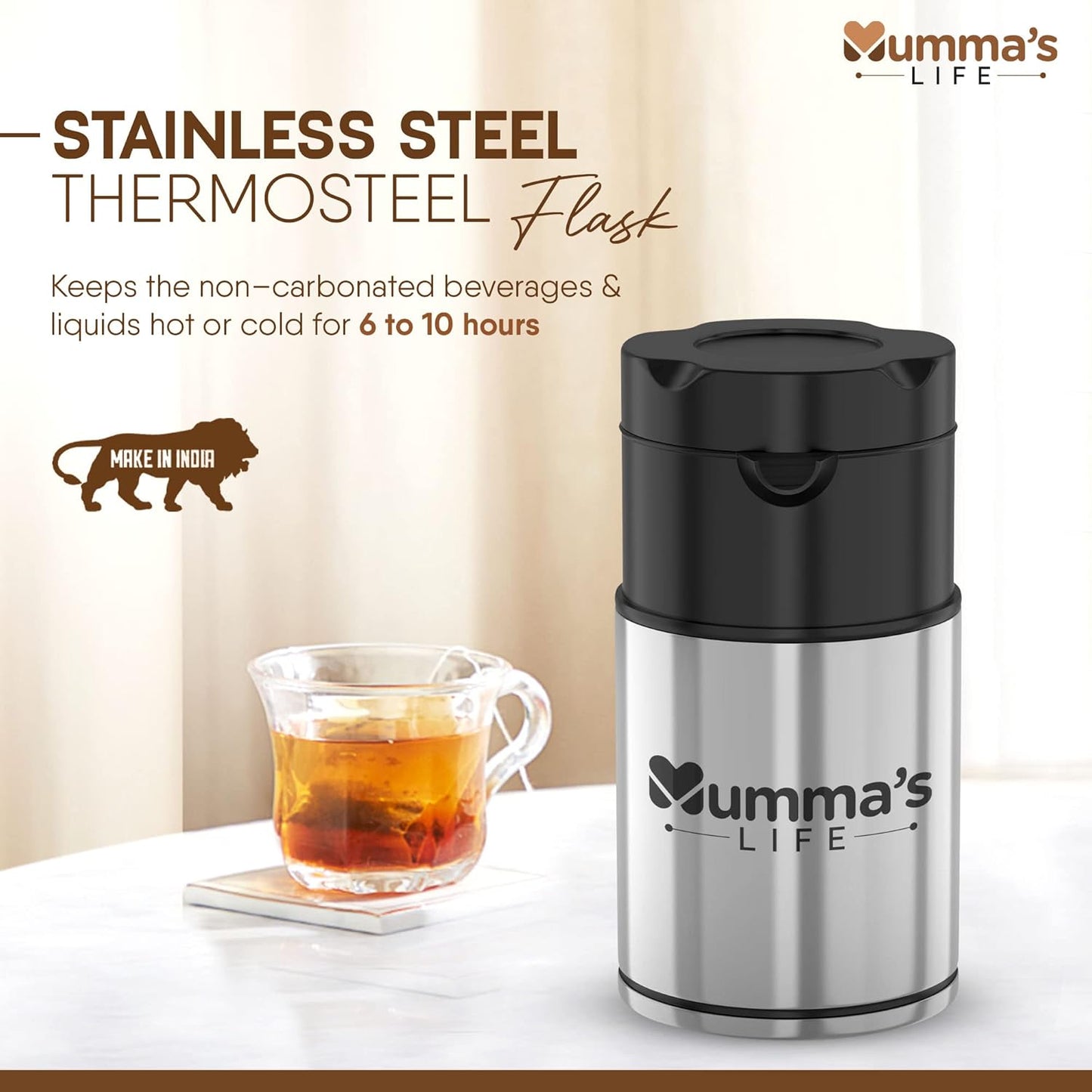 Chrome Finish Stainless Steel Flask