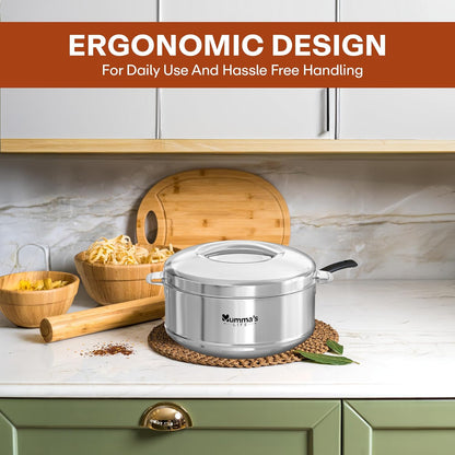 Racer Premium Stainless Steel Casserole - Silver