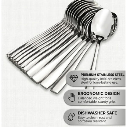 Mumma's LIFE Stainless Steel Tea Spoons Set With Mirror Finish Rust Proof Silver Spoons for Tea Coffee Home Set of 6/12/24