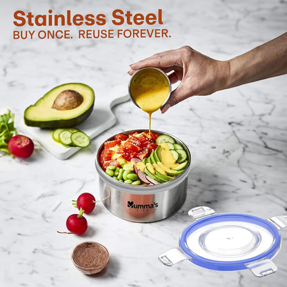 Mumma's LIFE Lich Stainless Steel Storage Containers Airtight Leak Proof BPA Free