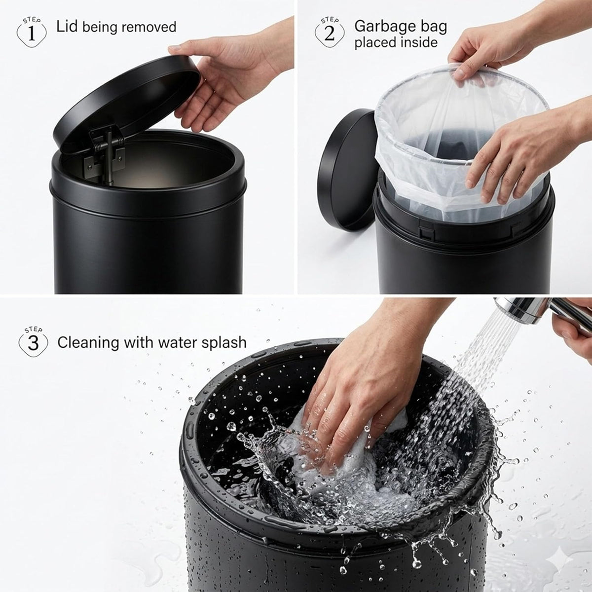 Mumma's LIFE Stainless Steel Swing Dustbin with Lid | Garbage Bin, Trash Can for Home, Kitchen, Washroom, Bathroom and Offices