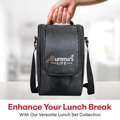 Premium Microwave Safe Lunch Box (Black) Afora