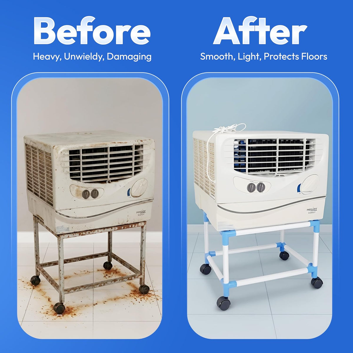 Mumma's LIFE Heavy Duty Cooler Stand With Wheels Metal Trolley for Home & Outdoor Rust Resistant 360 Degree Rotating Wheels
