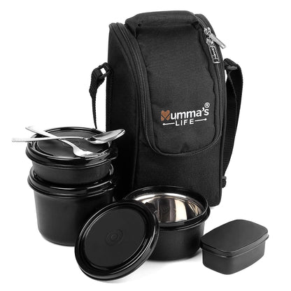 Premium Microwave Safe Lunch Box (Black) Afora