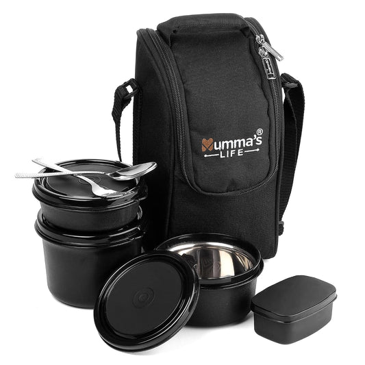 Premium Microwave Safe Lunch Box (Black) Afora