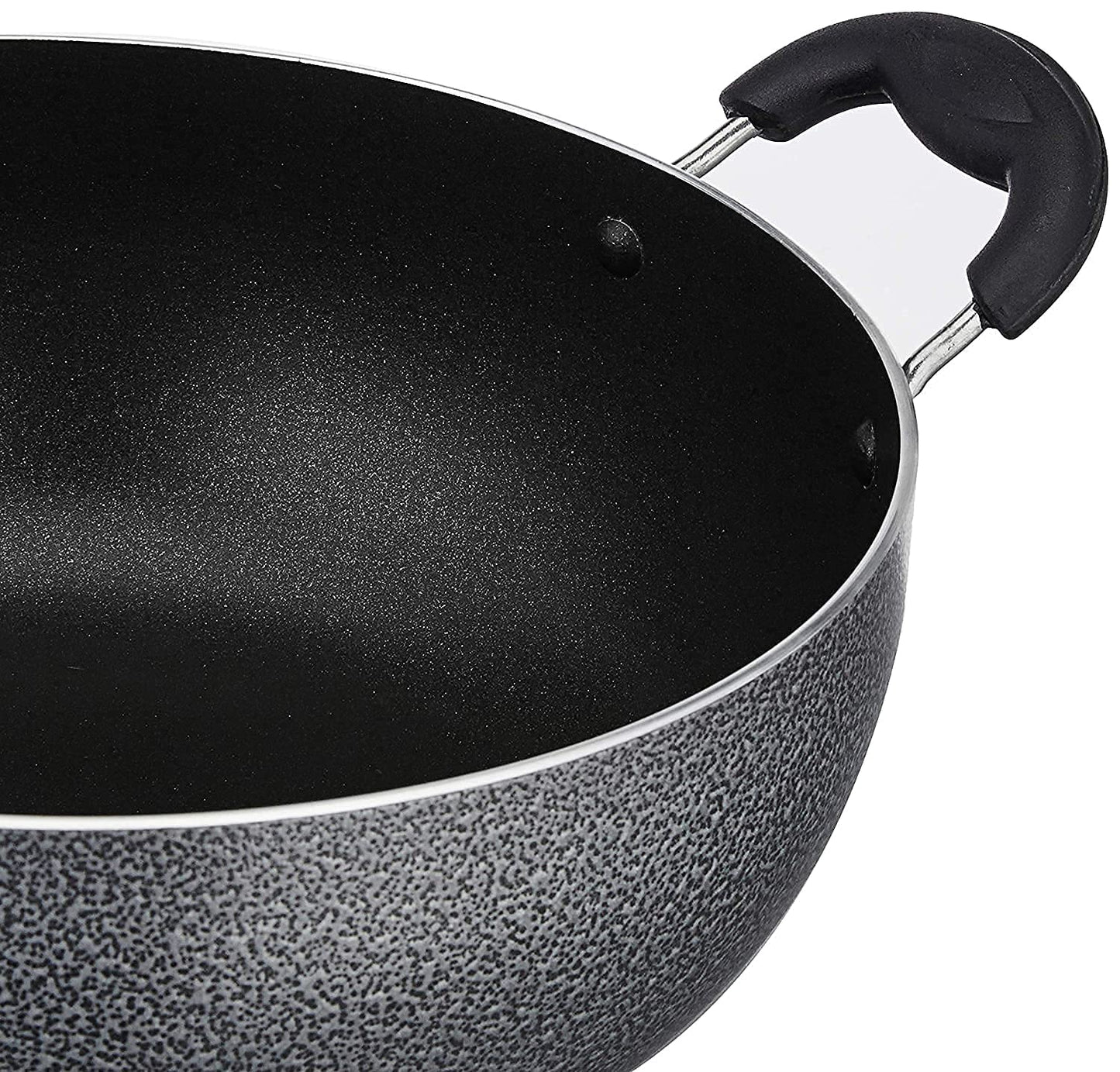 Hammertone Non-Stick Kadhai with Glass Lid