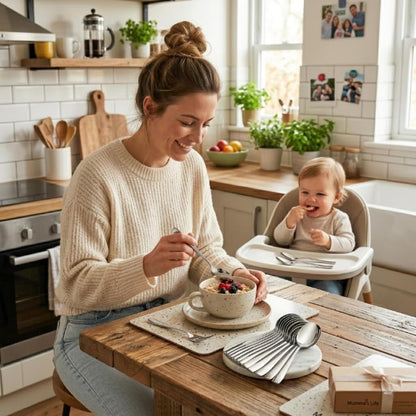 Mumma's LIFE Stainless Steel Tea Spoons Set With Mirror Finish Rust Proof Silver Spoons for Tea Coffee Home Set of 6/12/24