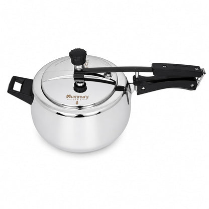 Heavy-Duty Silver Pressure Cooker with Inner Lid