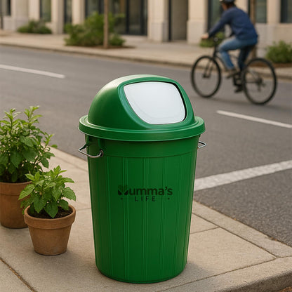 Mumma's LIFE Plastic Swing Lid Dustbin for Home | Garbage and Waste Dustbin, 30 Litres, Green