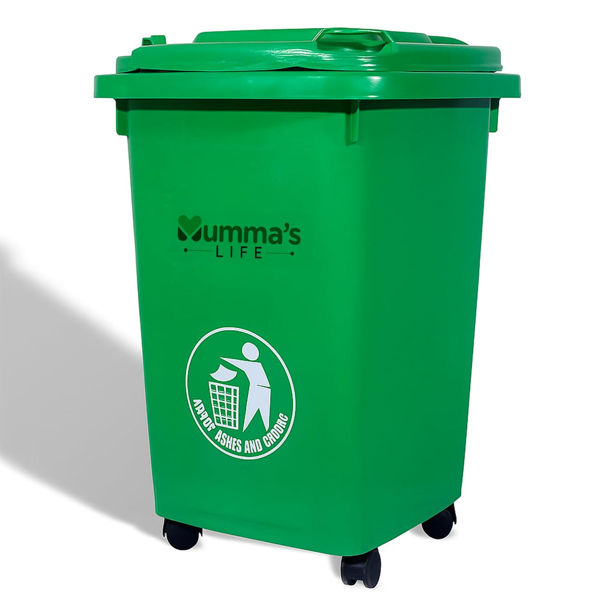 Mumma's LIFE Pedal Dustbin For Kitchen With Lid | 50L Green Pedal Dustbin Plastic Garbage Bin for Indoor & Outdoor Use | Step-On Waste Bin | Dust Bins For Home