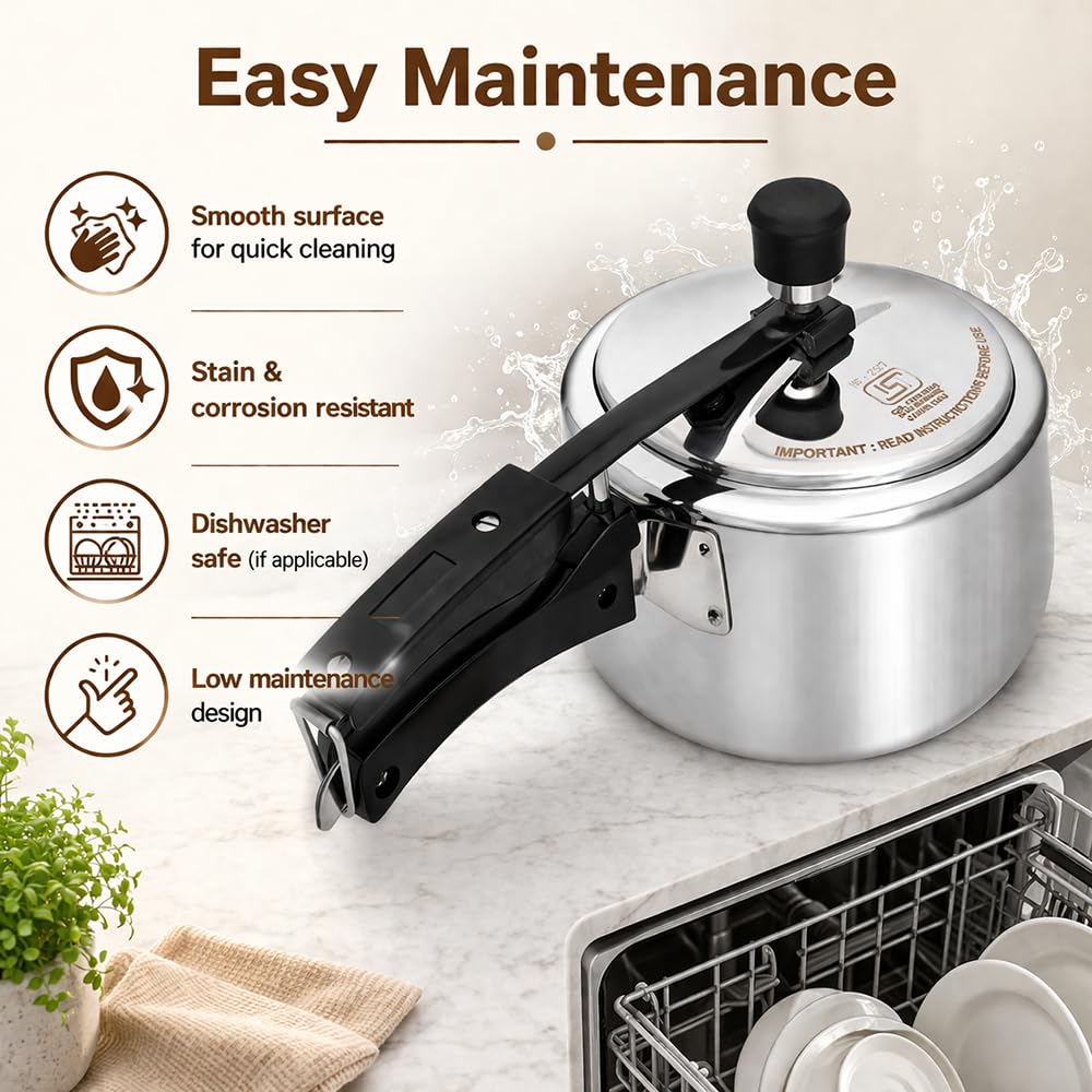 Mumma's LIFE Triply Stainless Steel Pressure Cooker 3L | ISI Certified | Gas & Induction Compatible (Silver)