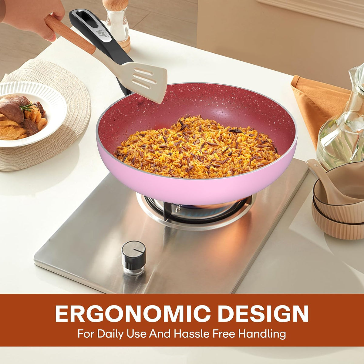 Mumma's LIFE Non Stick Aluminium Cookware Set of 6, Dosa Tawa, Kadai with Glass Lid, Frying Pan