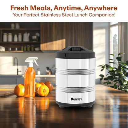 Stainless Steel Tiffin Box for Office | Lunch Box Set | Multipurpose Steel Lunch Box with Silver Finish (Silver)