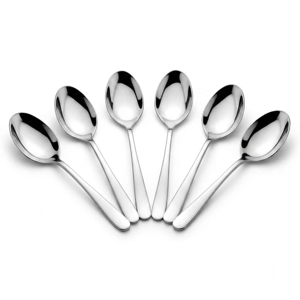 Mumma's LIFE Stainless Steel Tea Spoons Set With Mirror Finish Rust Proof Silver Spoons for Tea Coffee Home Set of 6/12/24